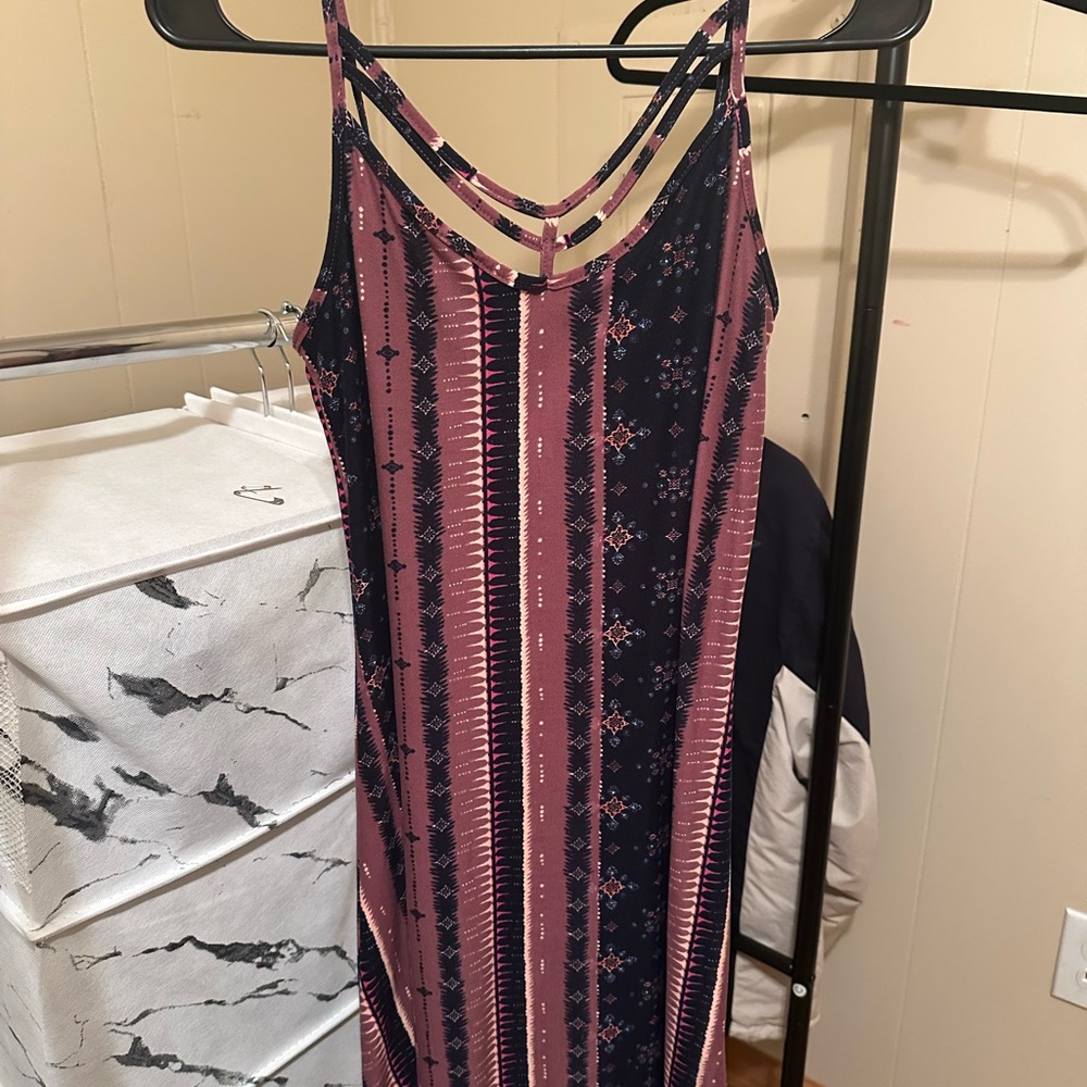 Stylish Pink and Black Striped Dress